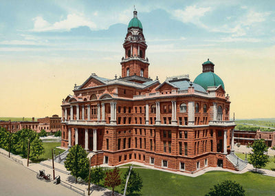 Tarrant County Court House Fort Worth in 1906 Vintage Print (7 Sizes)