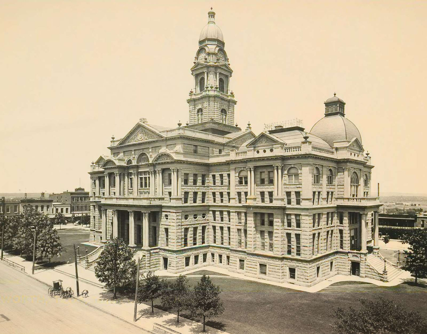 Tarrant County Court House Fort Worth 1907 Vintage Print (7 Sizes) - Acid Free