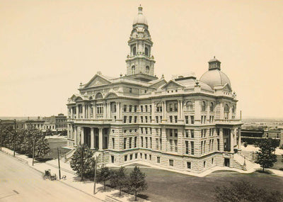 Tarrant County Court House Fort Worth 1907 Vintage Print (7 Sizes) - Acid Free