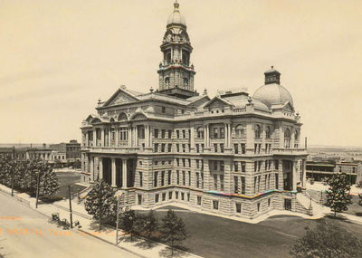 Tarrant County Court House Fort Worth 1907 Vintage Print (7 Sizes) - Retouched