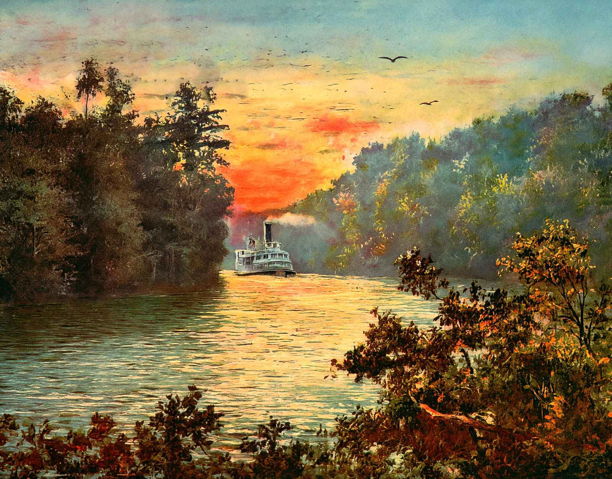 Tchefuncta River LA in 1907 Vintage Print (7 Sizes) - Premium Print