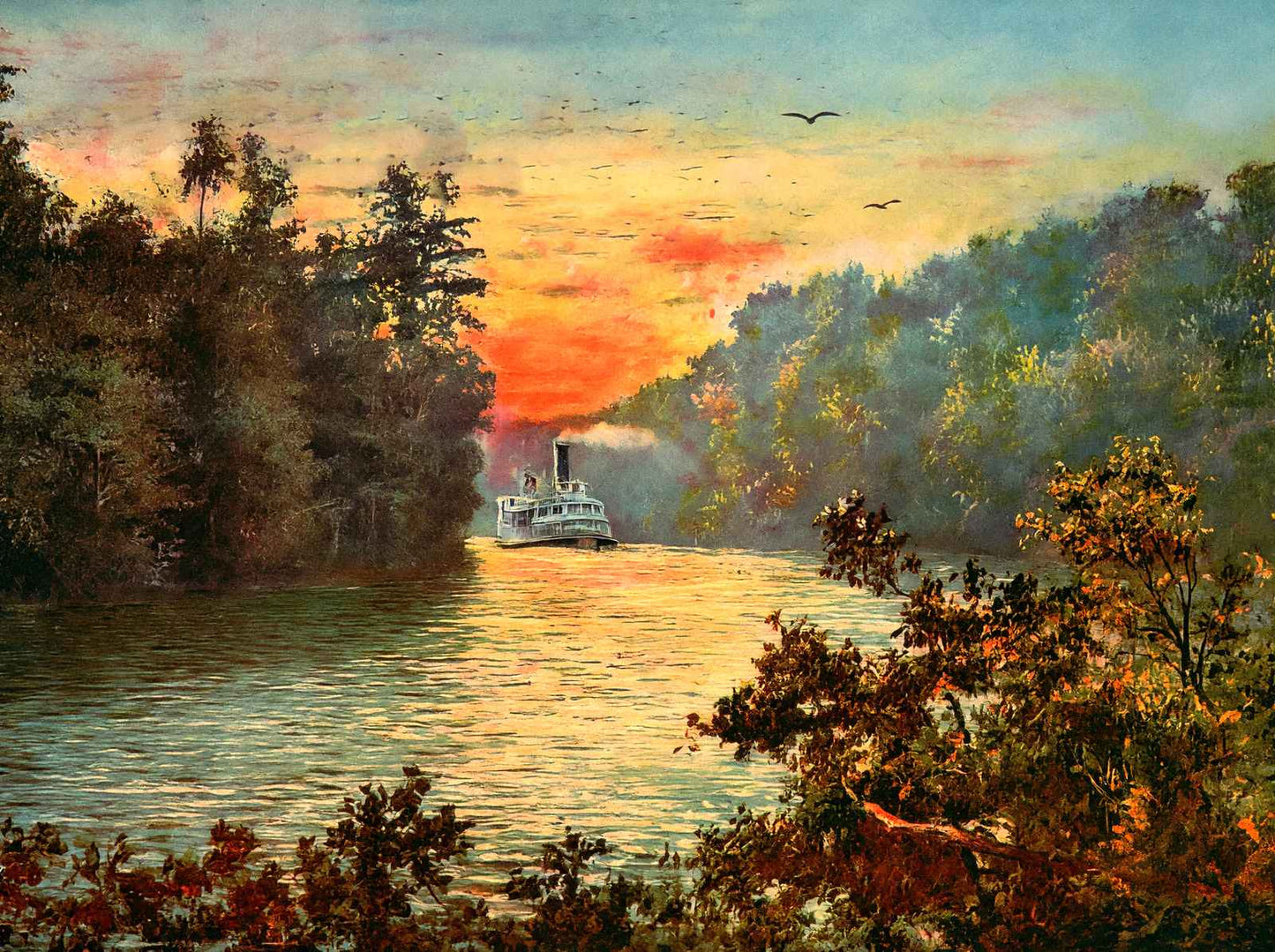 Tchefuncta River LA in 1907 Vintage Print (7 Sizes) - Premium Print