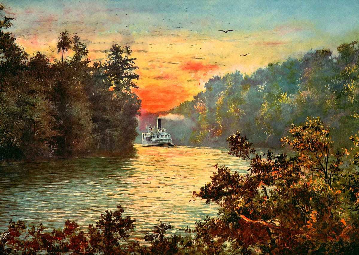 Tchefuncta River LA in 1907 Vintage Print (7 Sizes) - Premium Print