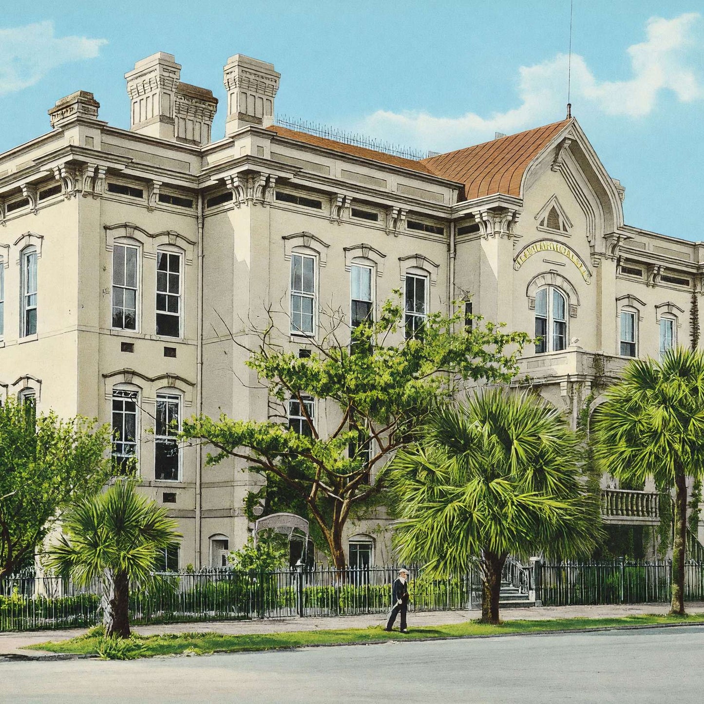 Telfair Hospital Savannah GA in 1905 Vintage Print (7 Sizes) - Premium Print