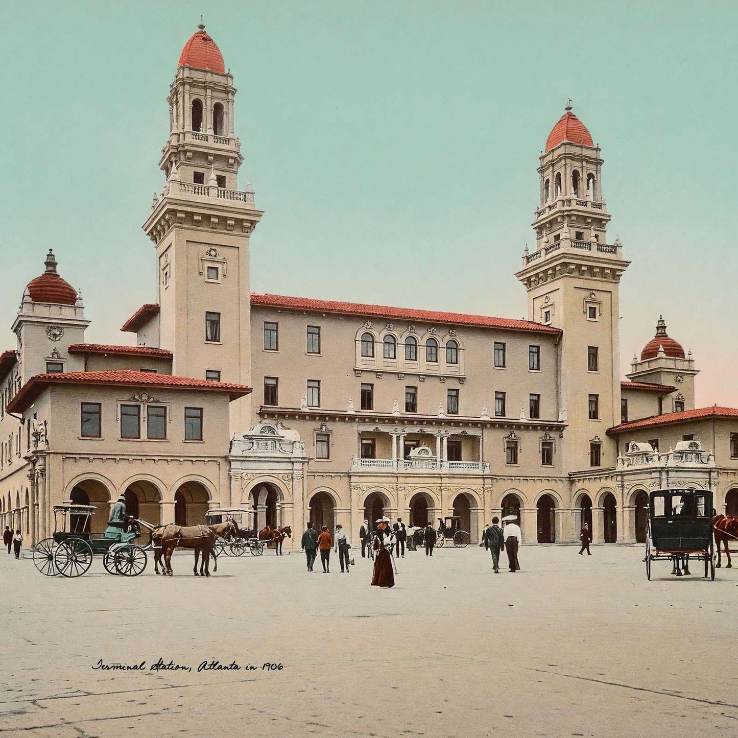 Terminal Station Atlanta in 1906 Vintage Print (7 Sizes) - Retouched