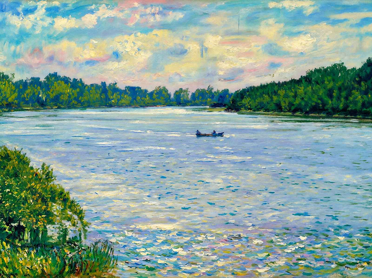Wabash River Above Terre Haute in 1905 Art Print (7 Sizes) - Enhanced