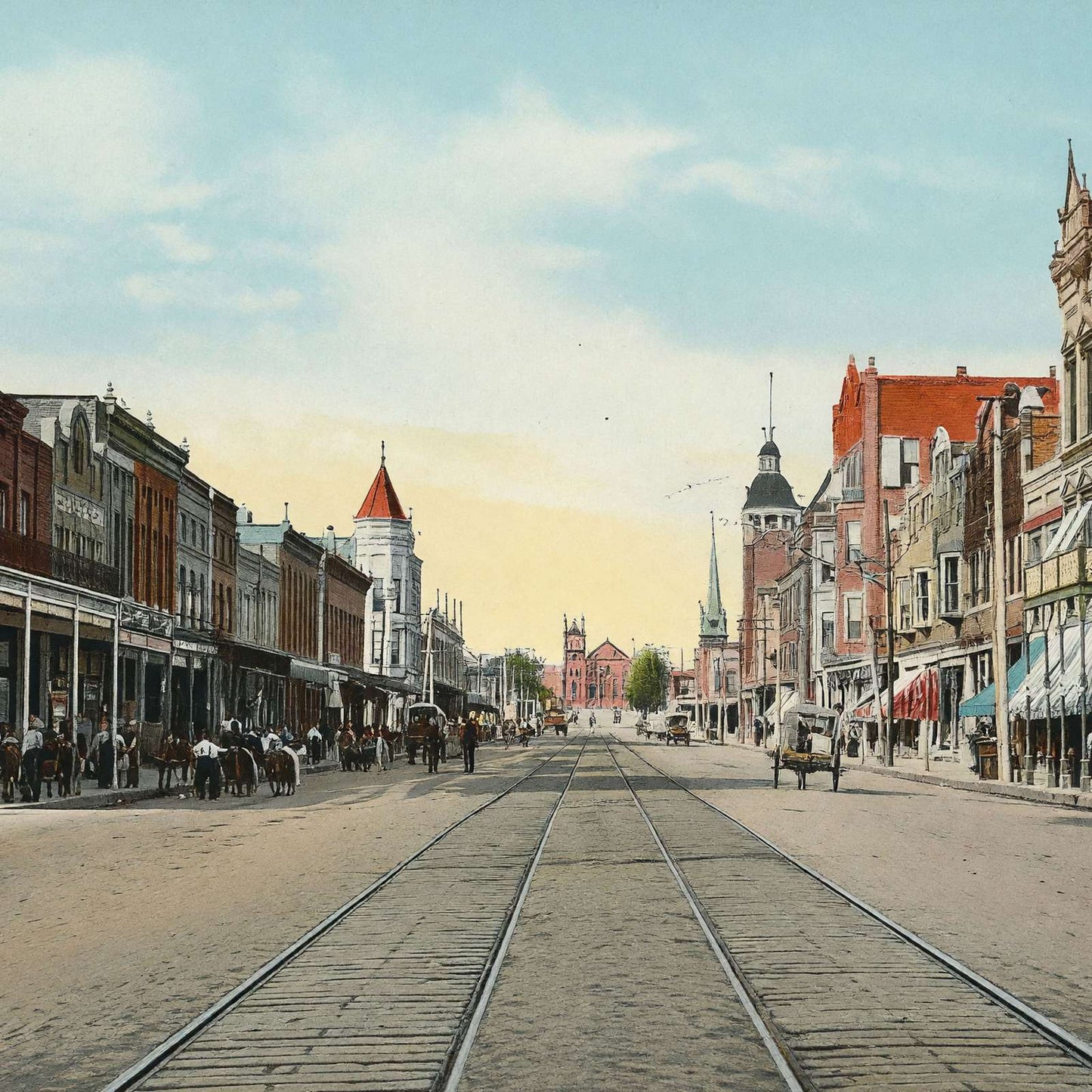 Texas Street Shreveport LA in 1906 Vintage Print (7 Sizes) - High Quality
