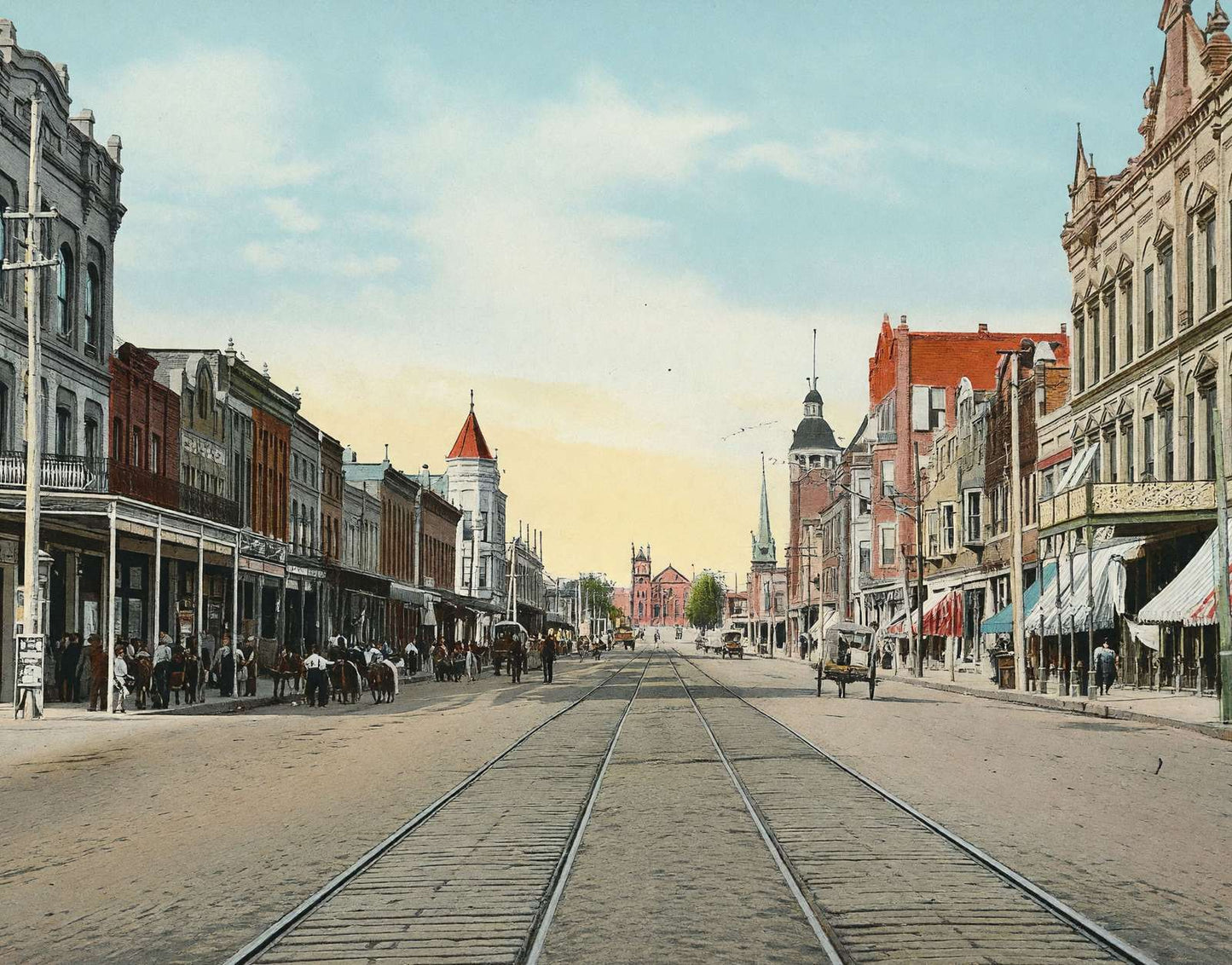 Texas Street Shreveport LA in 1906 Vintage Print (7 Sizes) - High Quality