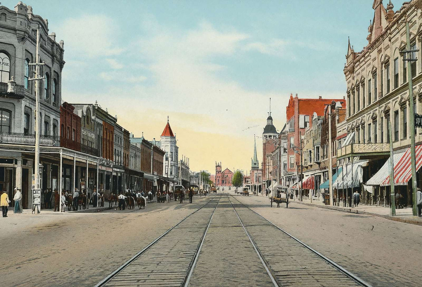 Texas Street Shreveport LA in 1906 Vintage Print (7 Sizes) - High Quality