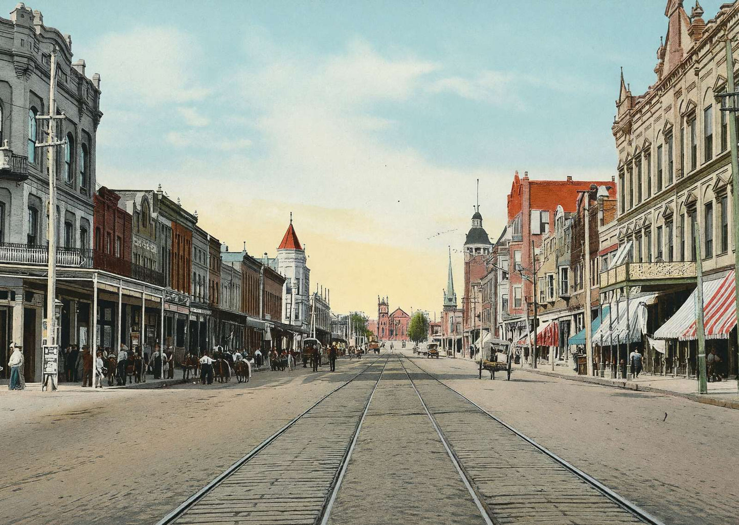 Texas Street Shreveport LA in 1906 Vintage Print (7 Sizes) - High Quality
