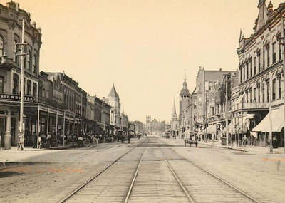 Texas Street Shreveport LA in 1906 Vintage Print (7 Sizes) - Enhanced