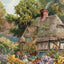 Thatched Cottage Path Vintage Print (7 Sizes) - Restored