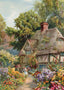 Thatched Cottage Path Vintage Print (7 Sizes) - Restored