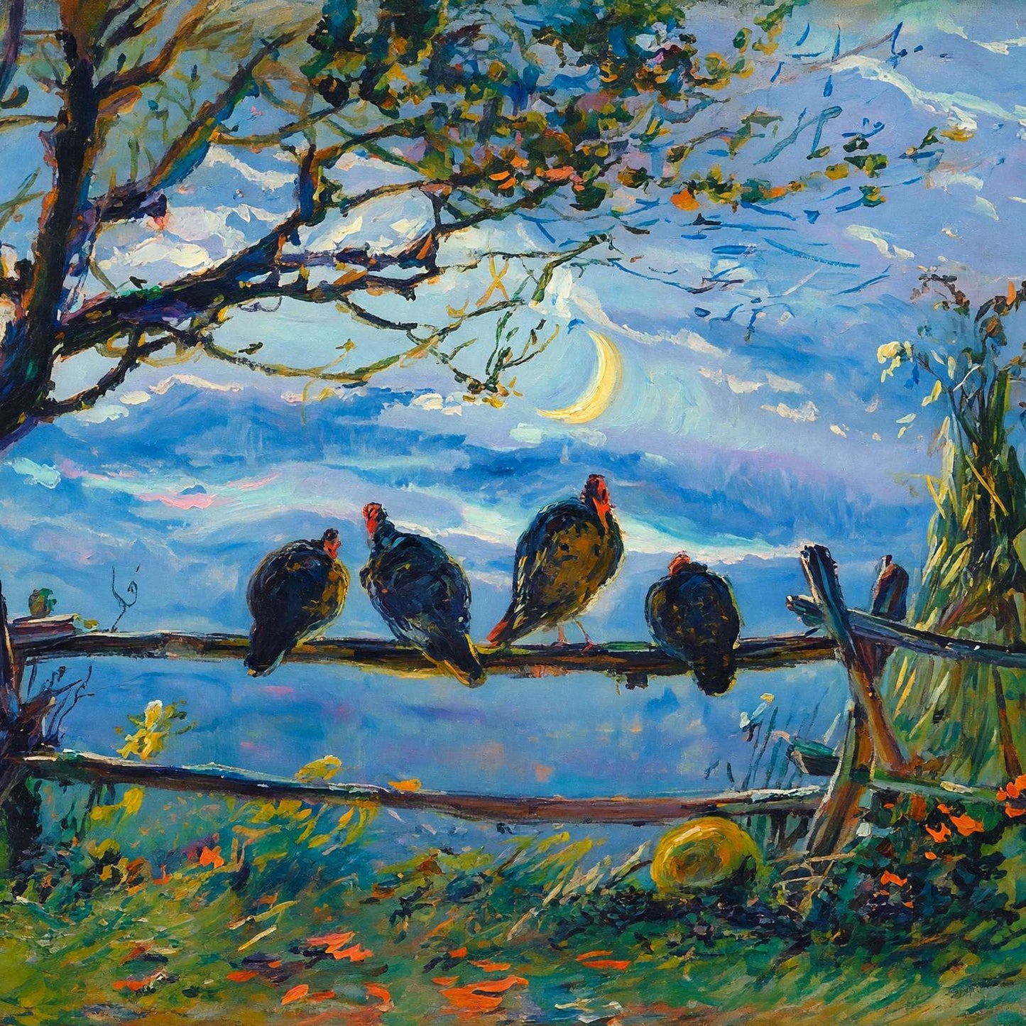 Thanksgiving Day in 1909 Art Print (7 Sizes) - Restored