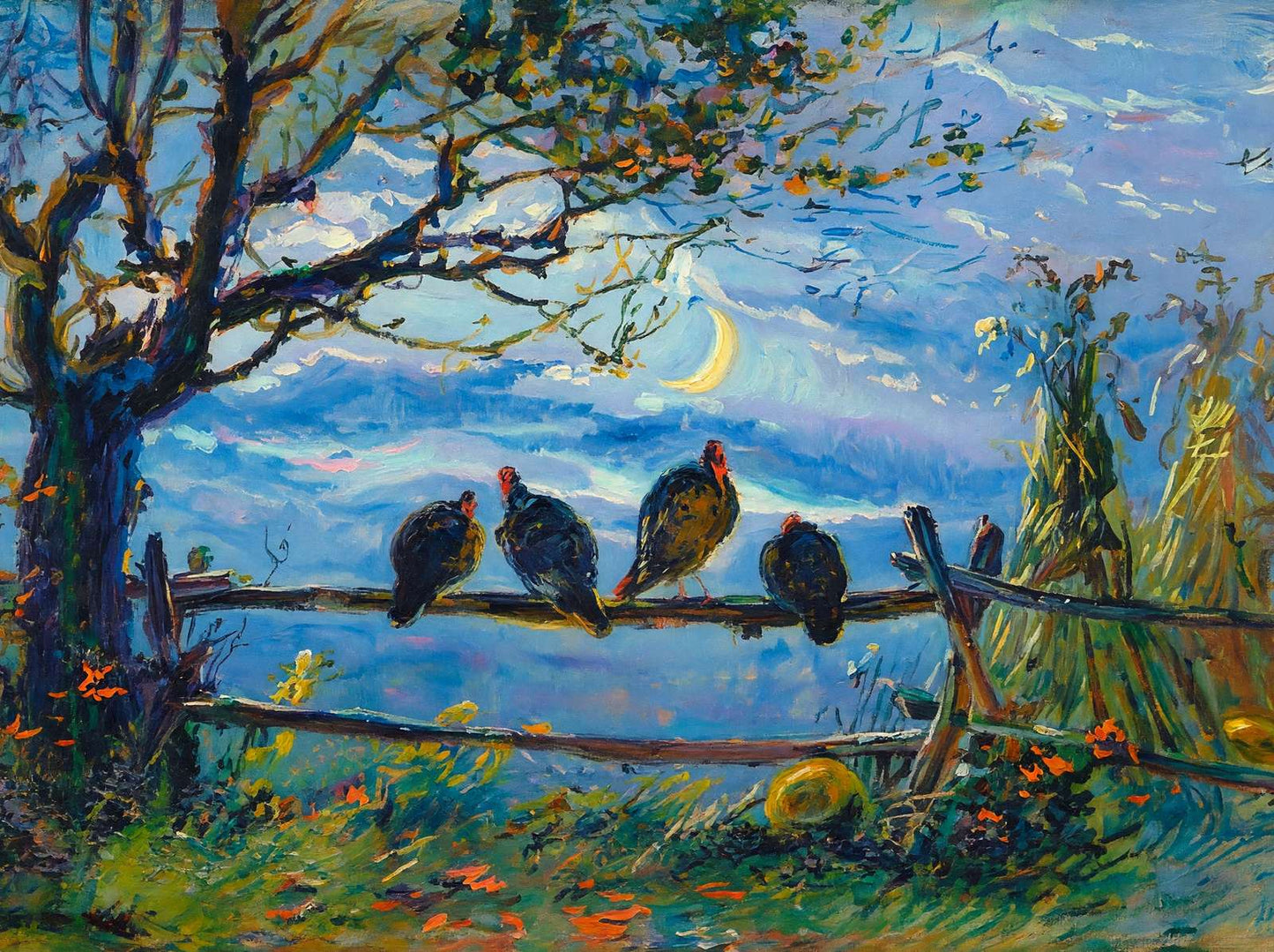 Thanksgiving Day in 1909 Art Print (7 Sizes) - Restored