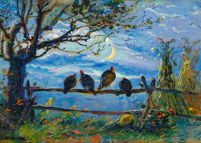 Thanksgiving Day in 1909 Art Print (7 Sizes) - Restored