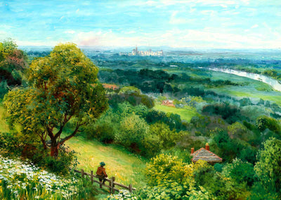 Thames Valley from Cooper's Hill in 1908 Painting Print (7 Sizes) - Restored