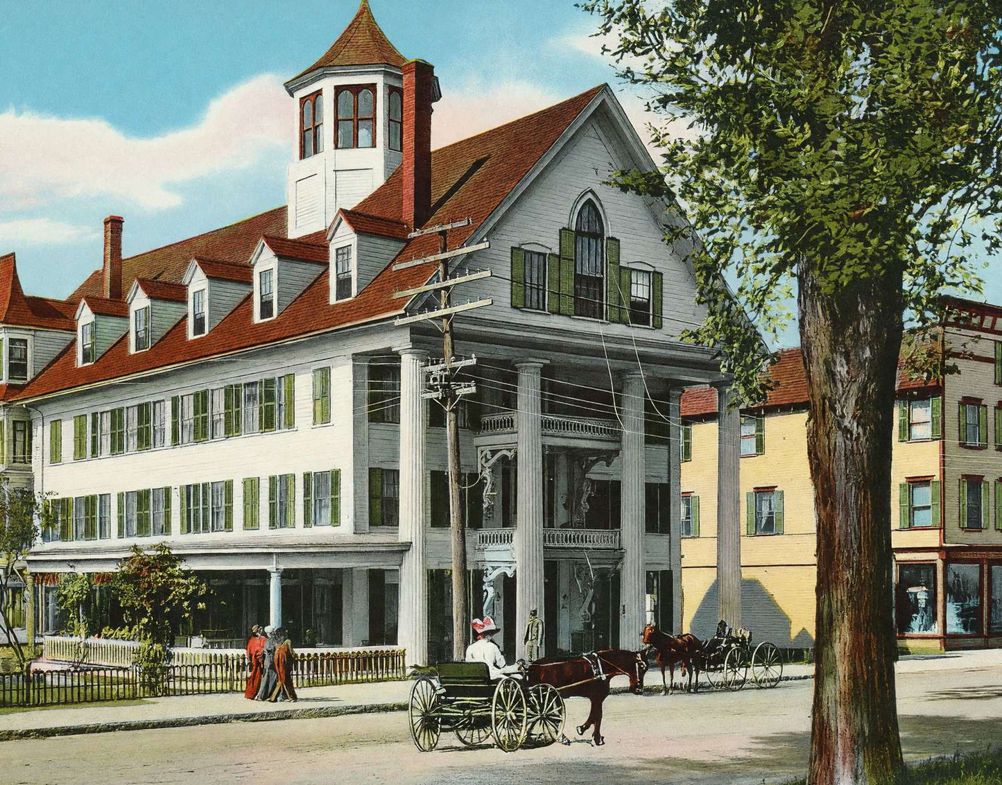 Thayer House Littleton NH in 1907 Vintage Print (7 Sizes) - Restored