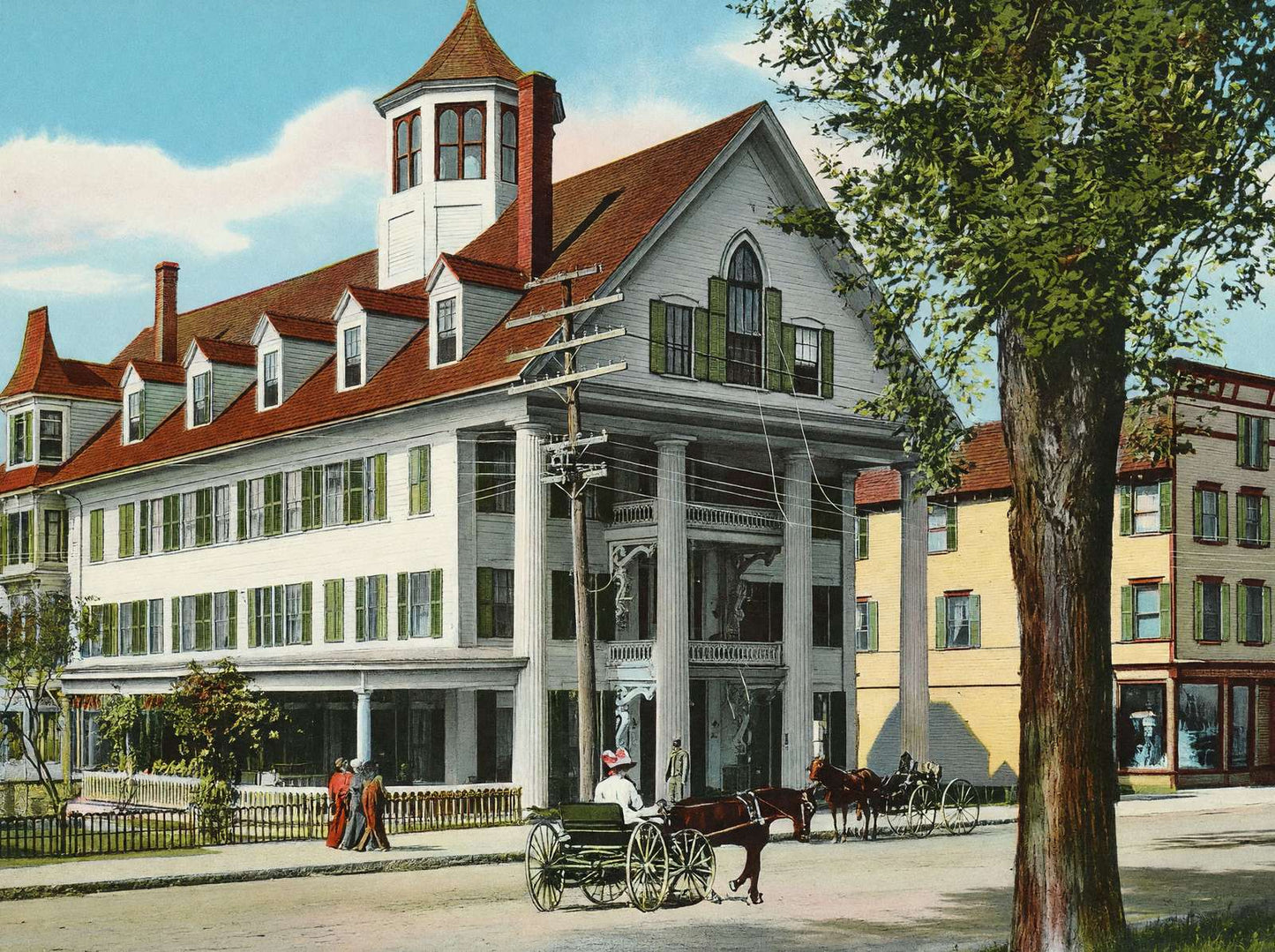 Thayer House Littleton NH in 1907 Vintage Print (7 Sizes) - Restored