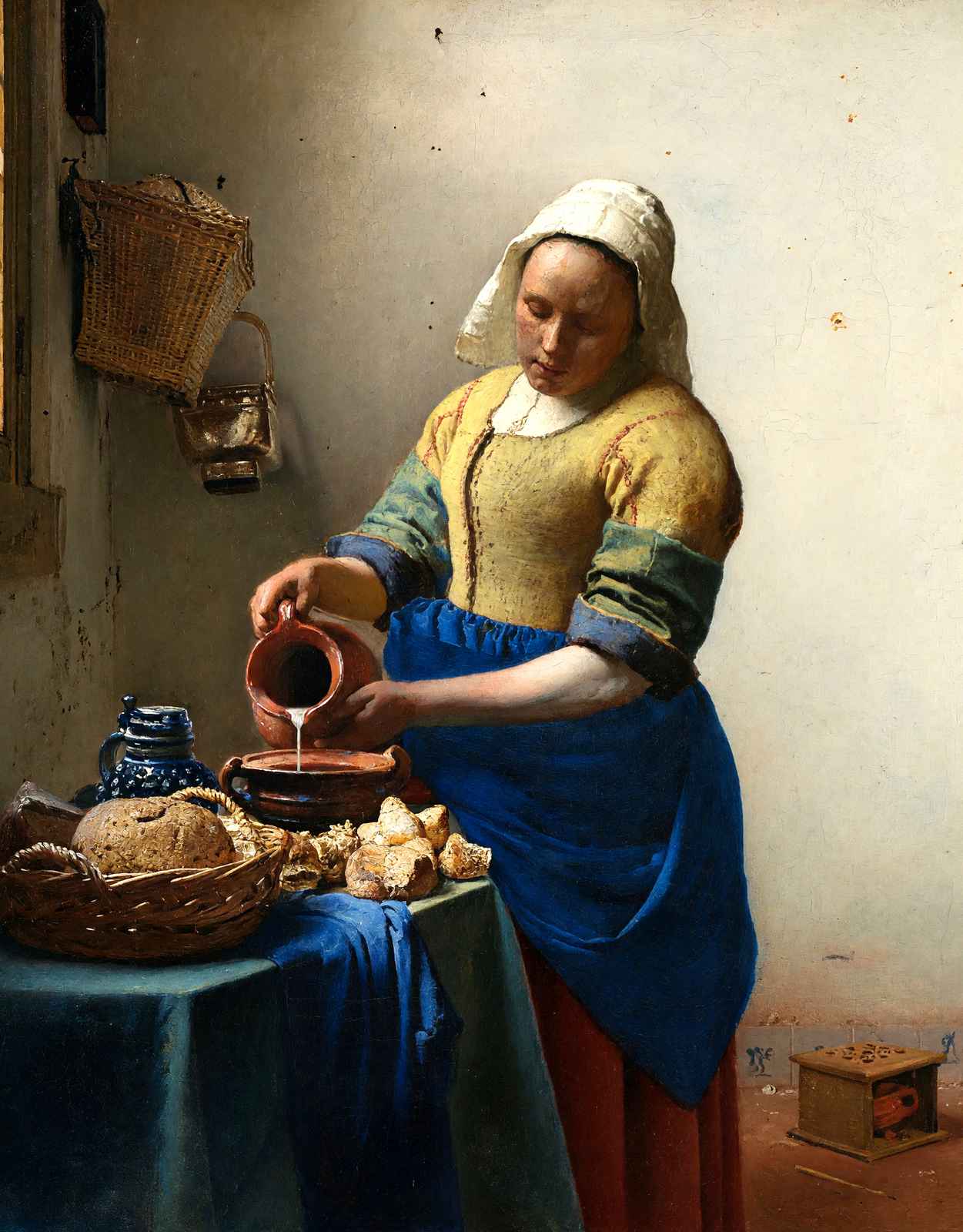 The Milkmaid 1660 Painting by Johannes Vermeer Art Print (6 Sizes) - Enhanced