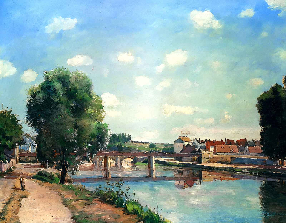 The Railway Bridge, Pontoise by Camille Pissarro Fine Art Print (6 Sizes)