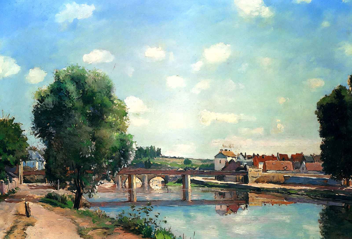 The Railway Bridge, Pontoise by Camille Pissarro Fine Art Print (6 Sizes)