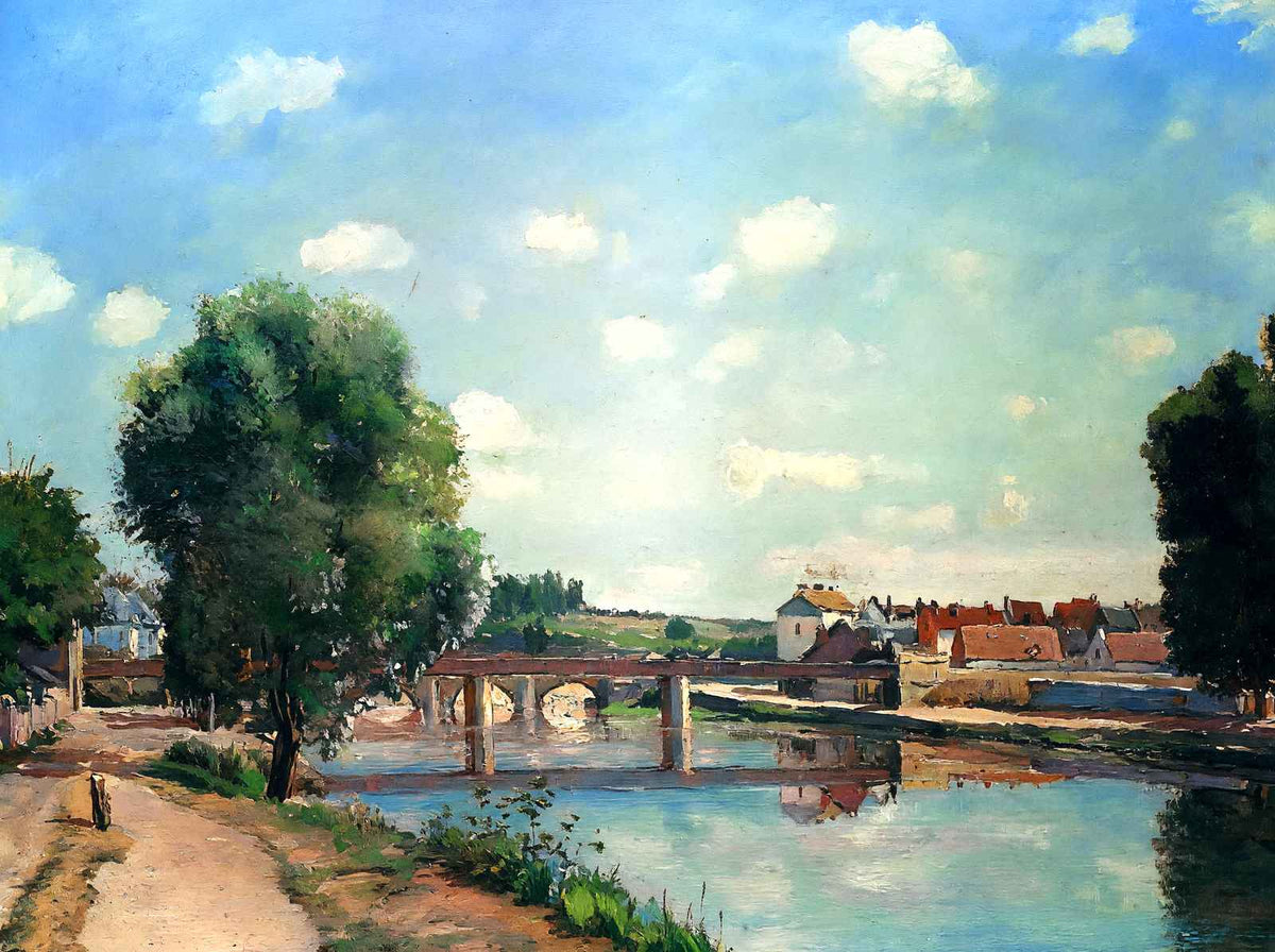The Railway Bridge, Pontoise by Camille Pissarro Fine Art Print (6 Sizes)