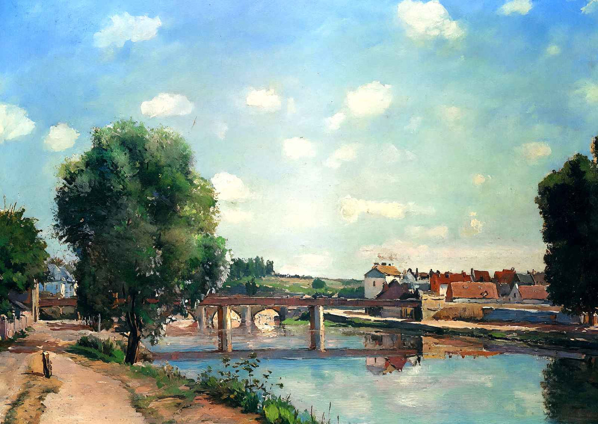 The Railway Bridge, Pontoise by Camille Pissarro Fine Art Print (6 Sizes)