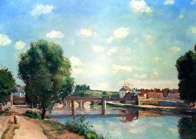 The Railway Bridge, Pontoise by Camille Pissarro Fine Art Print (6 Sizes)