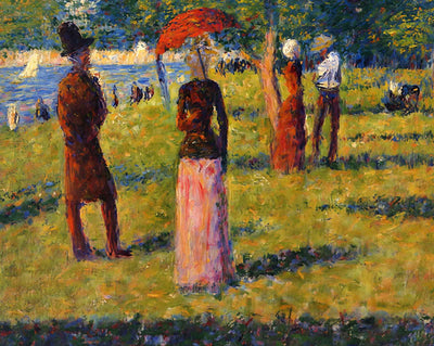 The Rope-Colored Skirt painting print by Georges Seurat (1884)