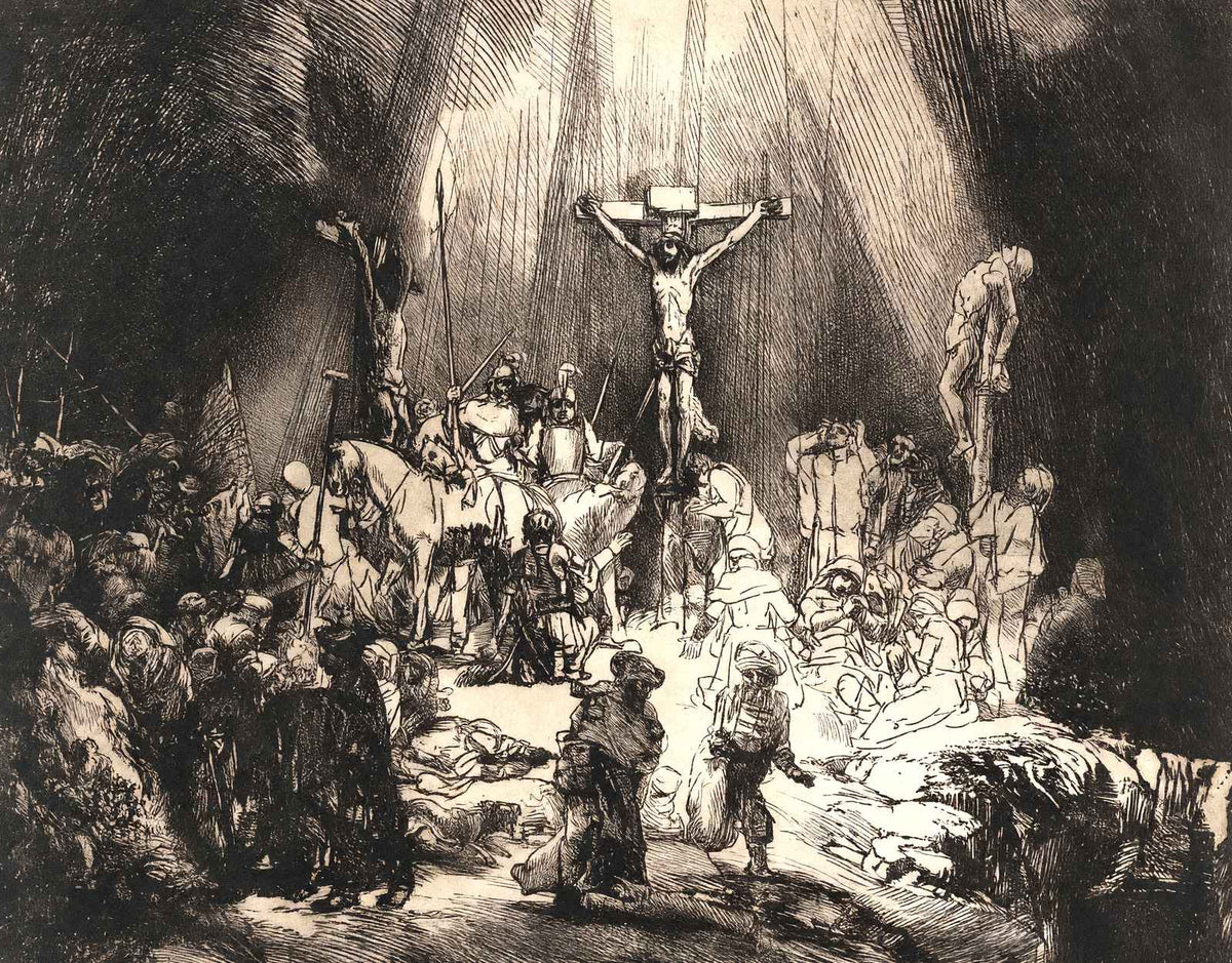 The Three Crosses 1653 Drawing by Rembrandt Fine Art Print (6 Sizes)
