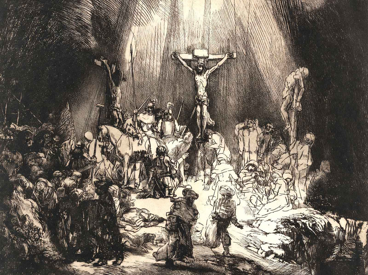 The Three Crosses 1653 Drawing by Rembrandt Fine Art Print (6 Sizes)