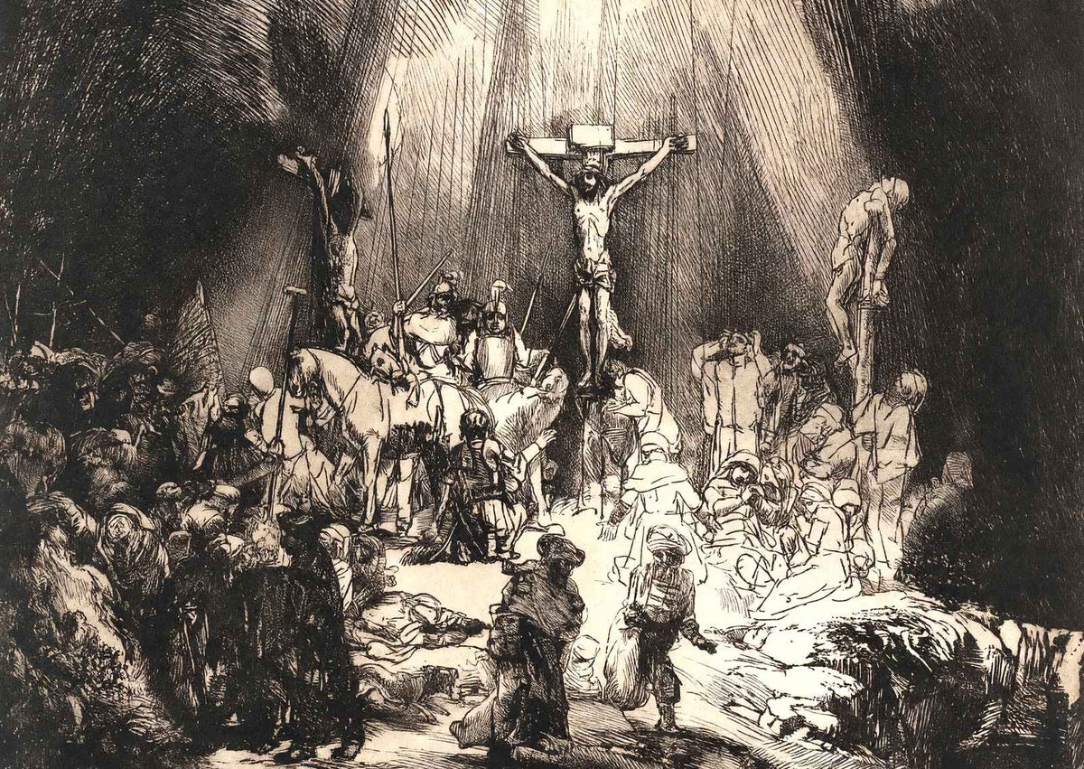 The Three Crosses 1653 Drawing by Rembrandt Fine Art Print (6 Sizes)