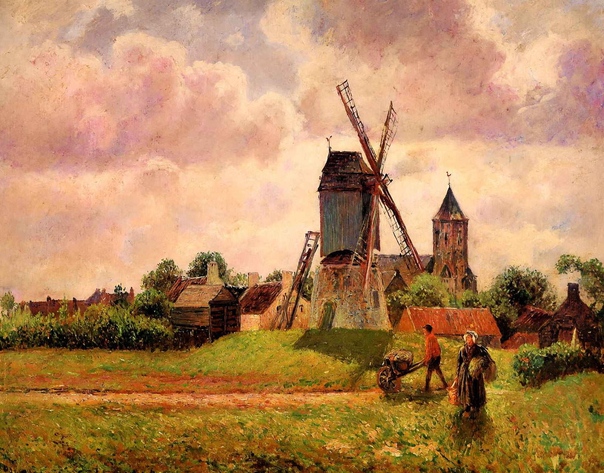 The Knocke Windmill, Belgium 1902 by Camille Pissarro Fine Art Print (6 Sizes)