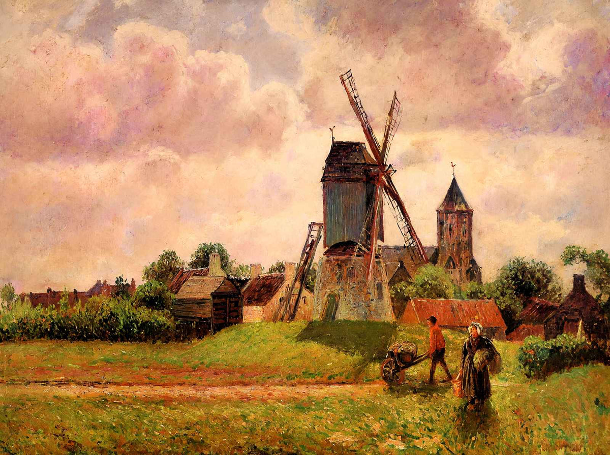 The Knocke Windmill, Belgium 1902 by Camille Pissarro Fine Art Print (6 Sizes)