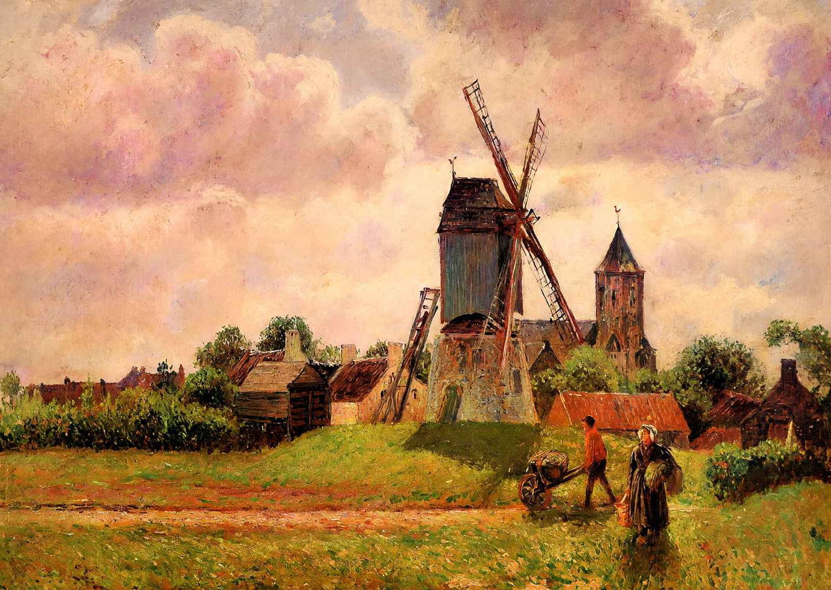 The Knocke Windmill, Belgium 1902 by Camille Pissarro Fine Art Print (6 Sizes)