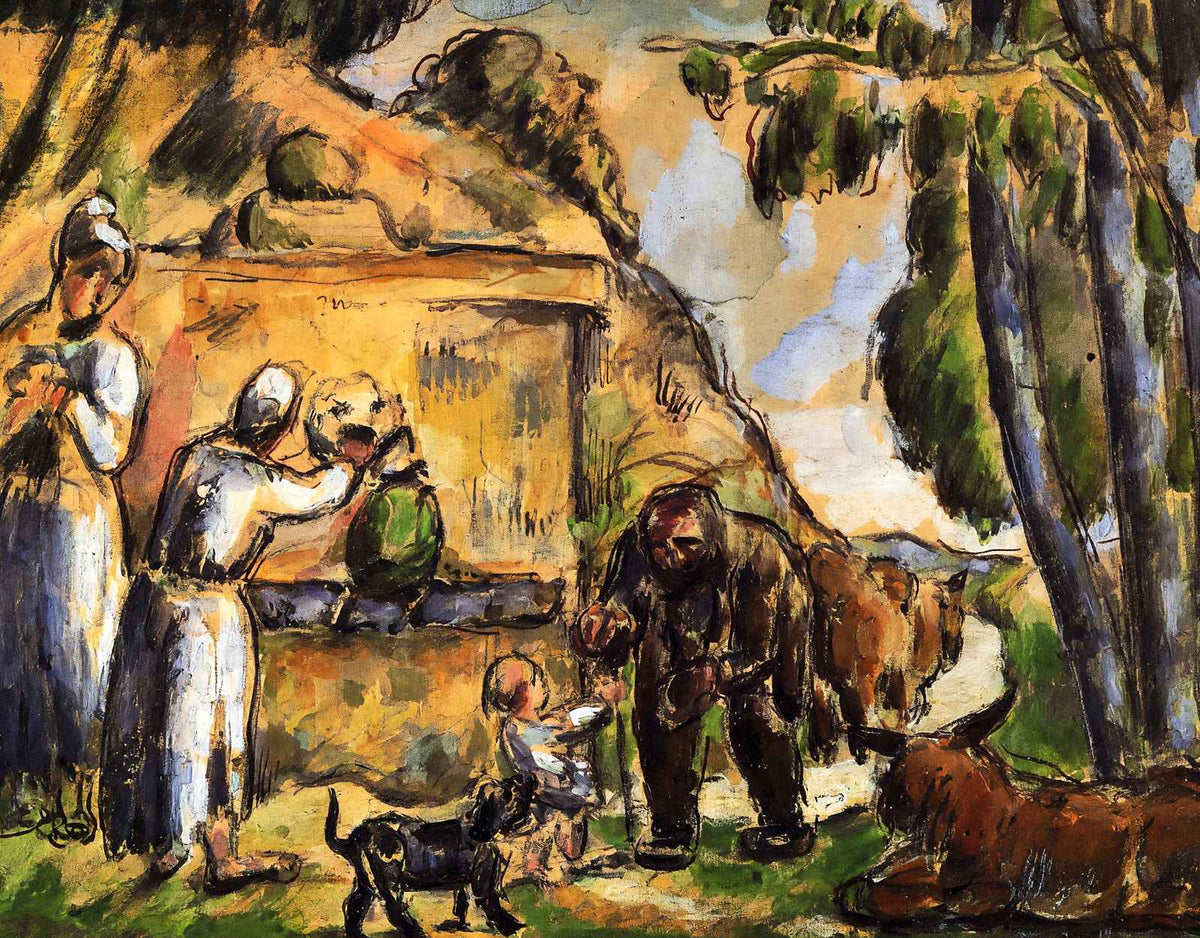 The Fountain 1872 Painting by Paul Cezanne Art Print (6 Sizes) - Restored