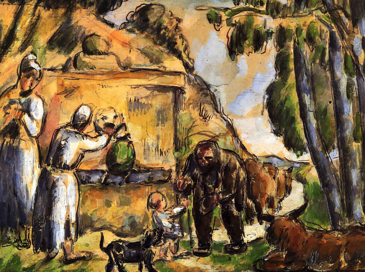 The Fountain 1872 Painting by Paul Cezanne Art Print (6 Sizes) - Restored