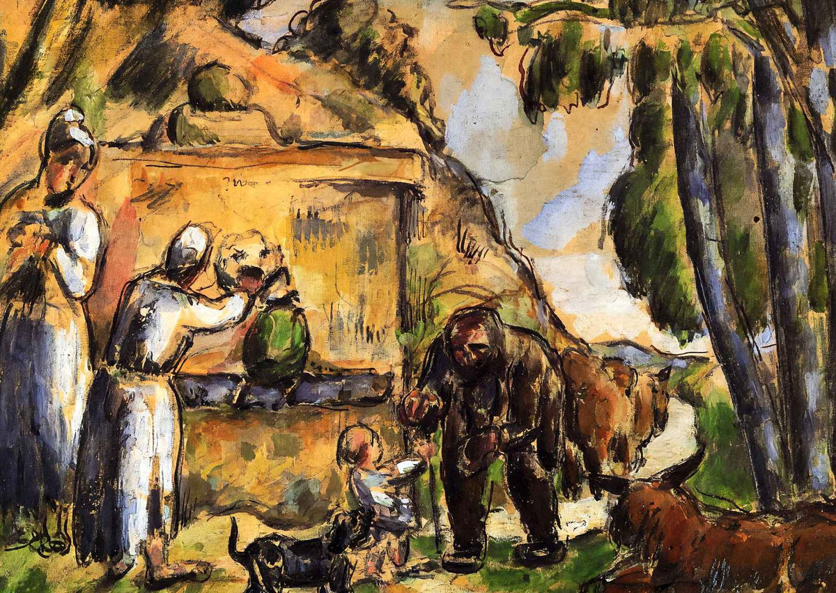 The Fountain 1872 Painting by Paul Cezanne Art Print (6 Sizes) - Restored