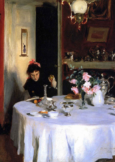 The Breakfast Table Art Print 1884 Painting by John Singer Sargent (6 Sizes)