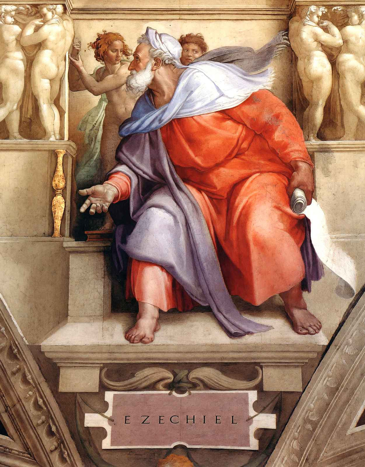 The Prophet Ezekiel Fine Art Print 1510 Painting by Michelangelo (6 Sizes)