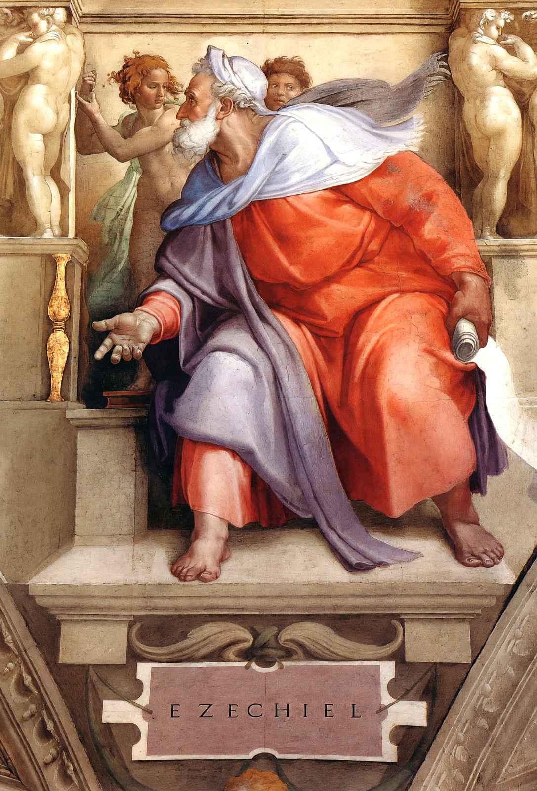 The Prophet Ezekiel Fine Art Print 1510 Painting by Michelangelo (6 Sizes)