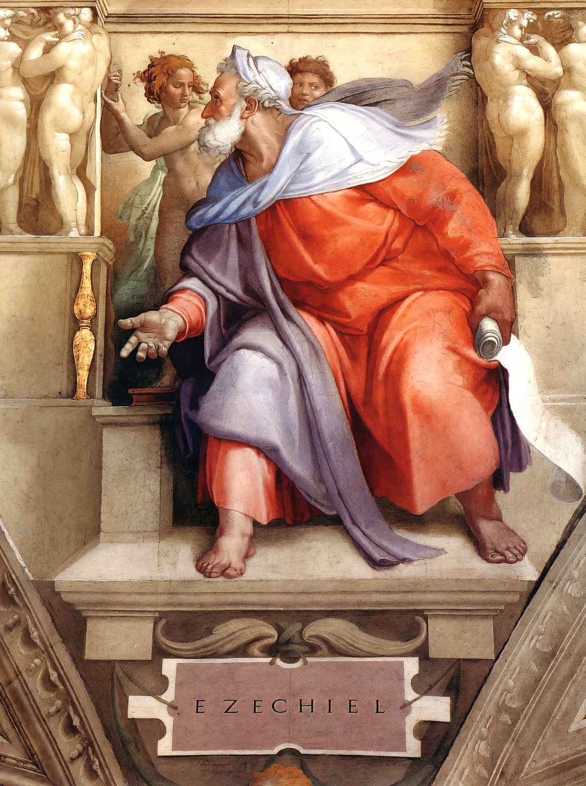 The Prophet Ezekiel Fine Art Print 1510 Painting by Michelangelo (6 Sizes)