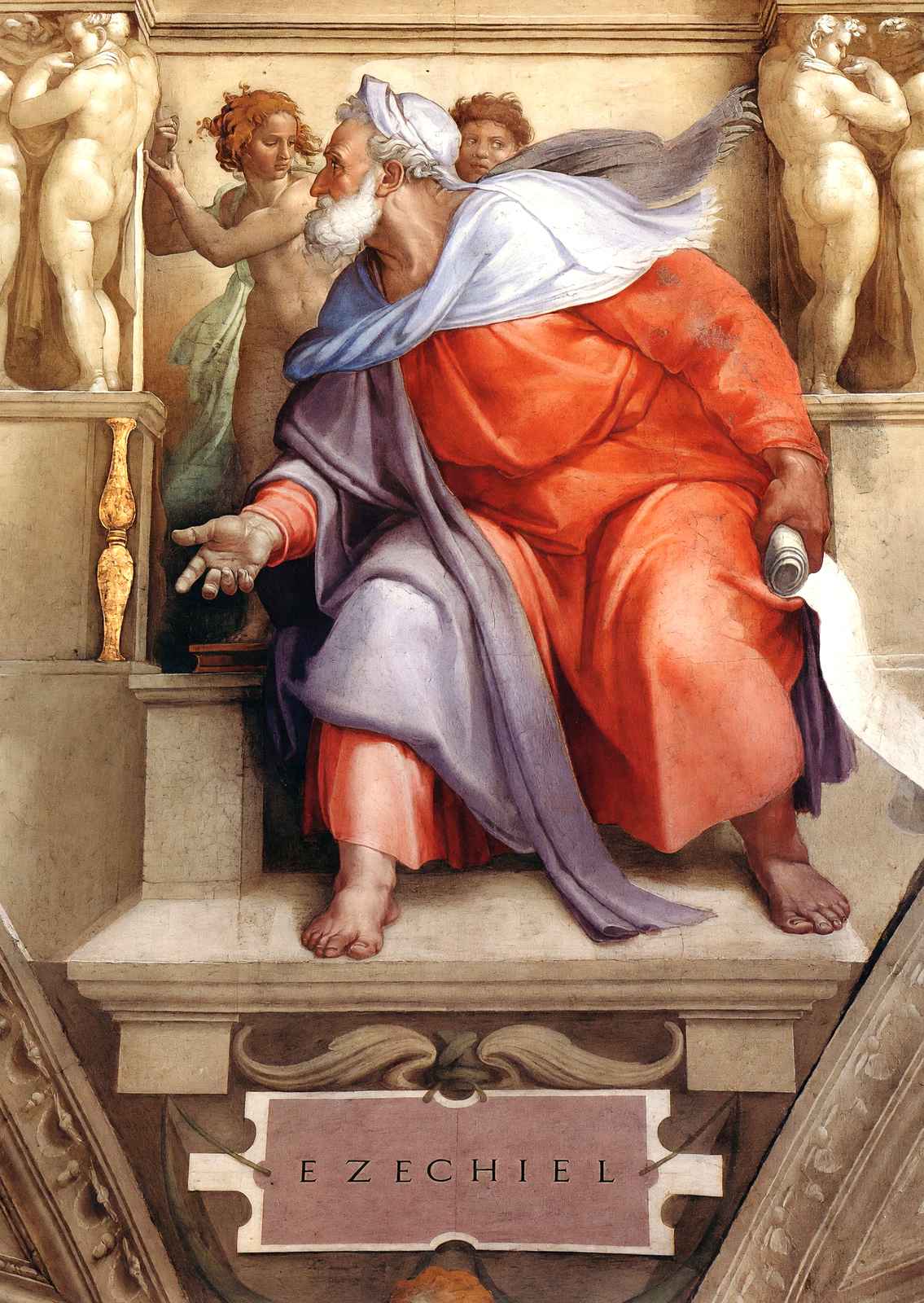 The Prophet Ezekiel Fine Art Print 1510 Painting by Michelangelo (6 Sizes)