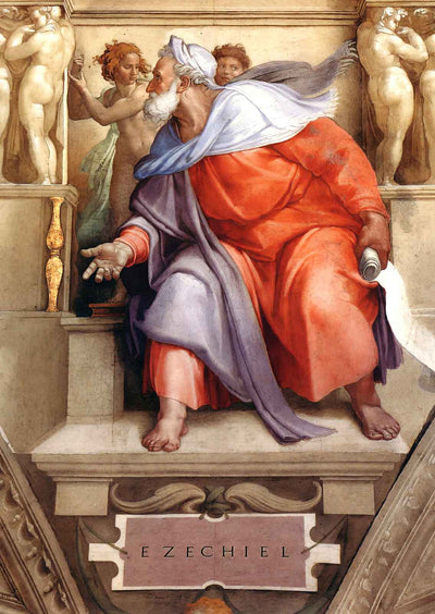 The Prophet Ezekiel Fine Art Print 1510 Painting by Michelangelo (6 Sizes)