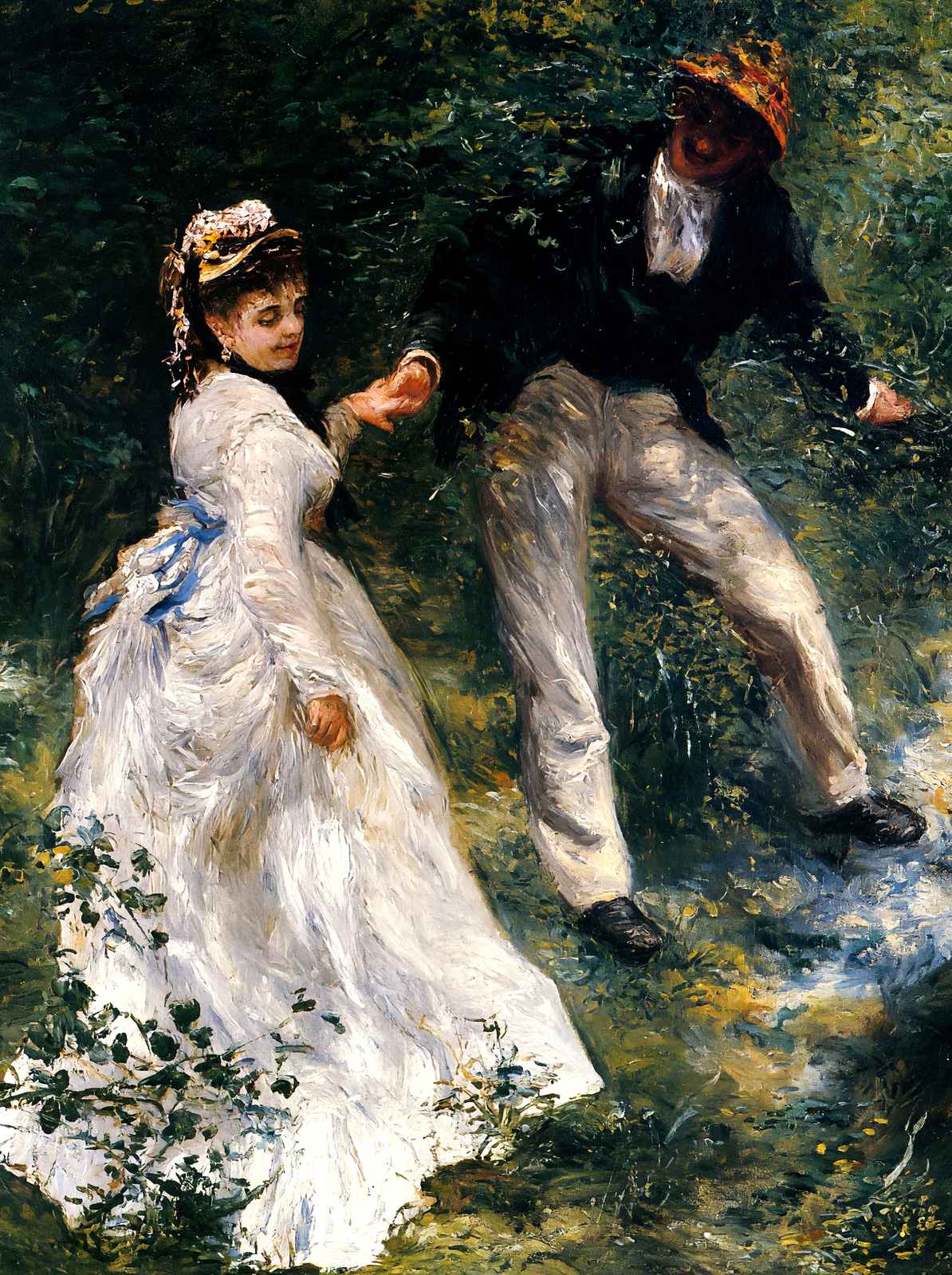 The Promenade 1876 Painting by Pierre-Auguste Renoir Art Print (6 Sizes)