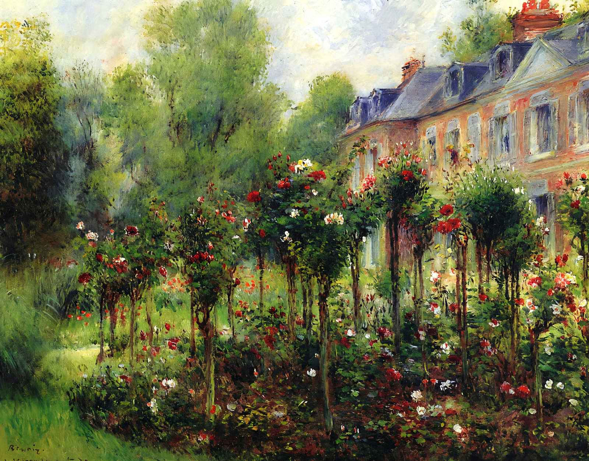 The Rose Garden at Wargemont Art Print 1879 by Pierre-Auguste Renoir (6 Sizes)