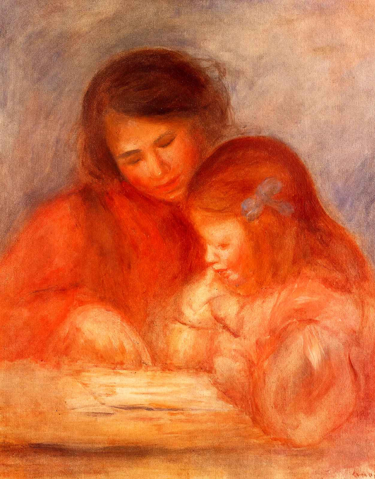 The Lesson Art Print 1900 Painting by Pierre-Auguste Renoir (6 Sizes)