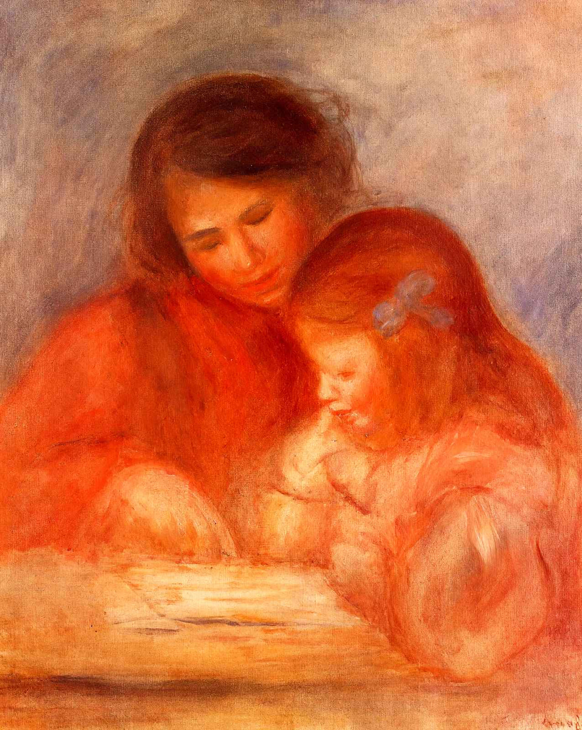 The Lesson art print by Pierre-Auguste Renoir (1900)