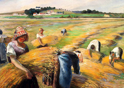 The Harvest 1882 Painting by Camille Pissarro Art Print (6 Sizes) - Restored